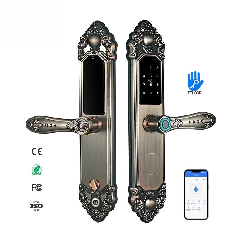 Smart Garden Door Lock - 工場OEM安全スマート指紋セキュリティTT WifiパスワードホテルロックリモートRFIDカード指紋ドアロックTtlock