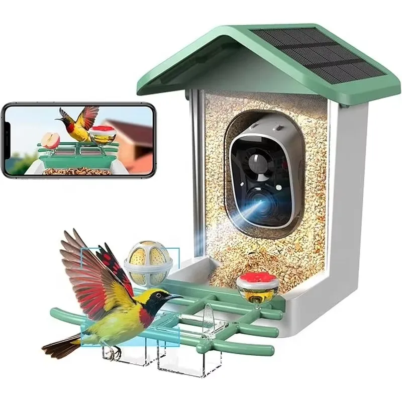 Smart Garden Ai - 鳥の種類識別機能付きスマートAIバードフィーダー、庭の野生動物用自動給餌装置