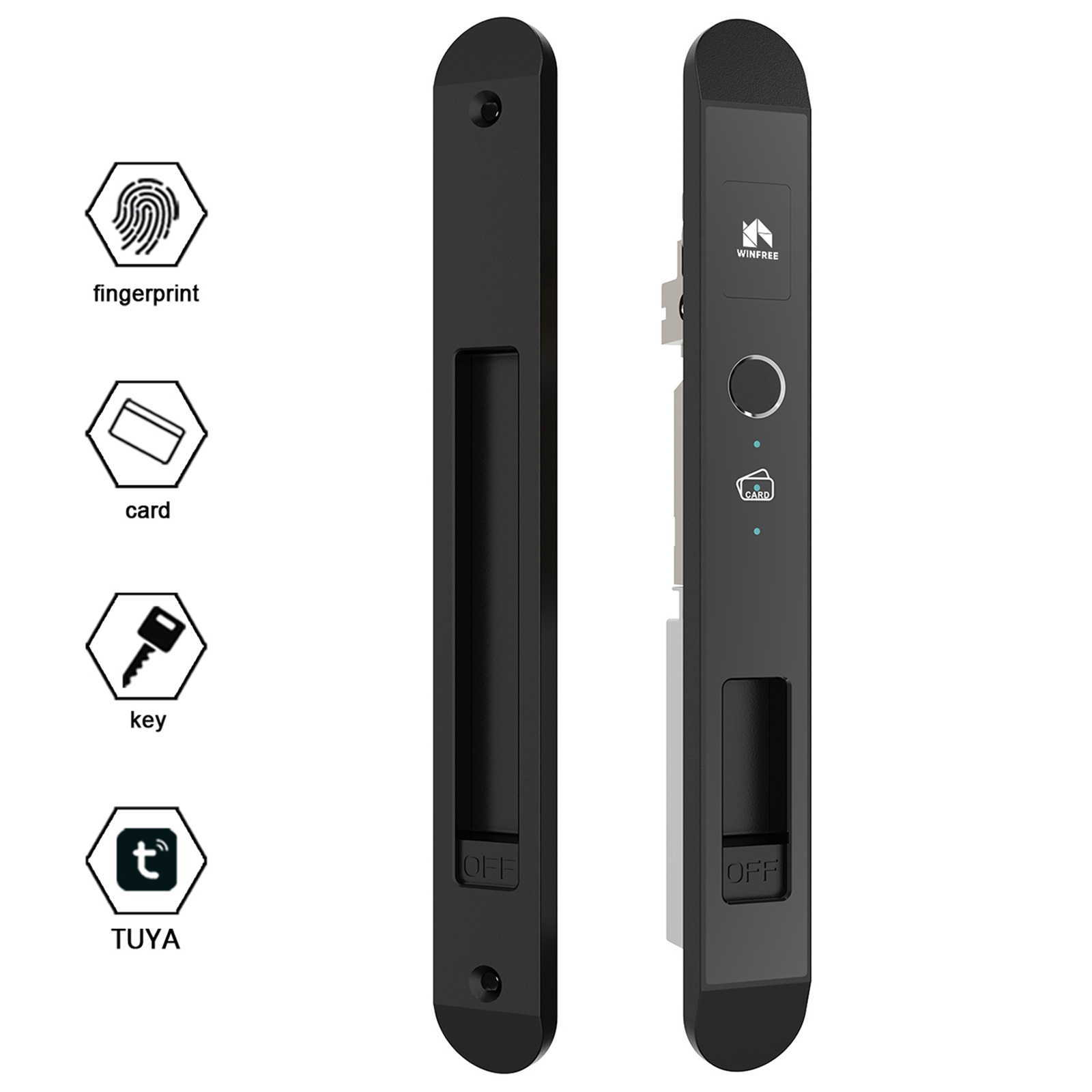 Smart Garden Door Lock - WINFREE スリムフレームドアスマートロック 指紋認証ロック Tuya Bluetooth セキュリティ保護