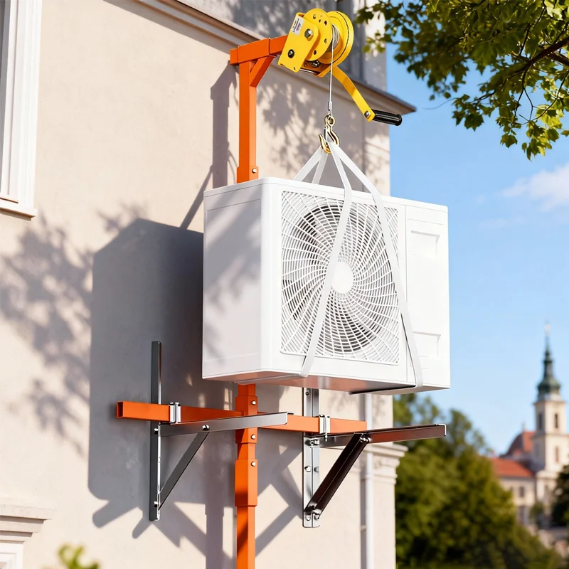 Garden Weather Station - 業務用エアコン吊り上げツール、手動ウインチホイスト付き、エアコン室外機取り外し用、ヘビーデューティー調整可能ブラケットリフト