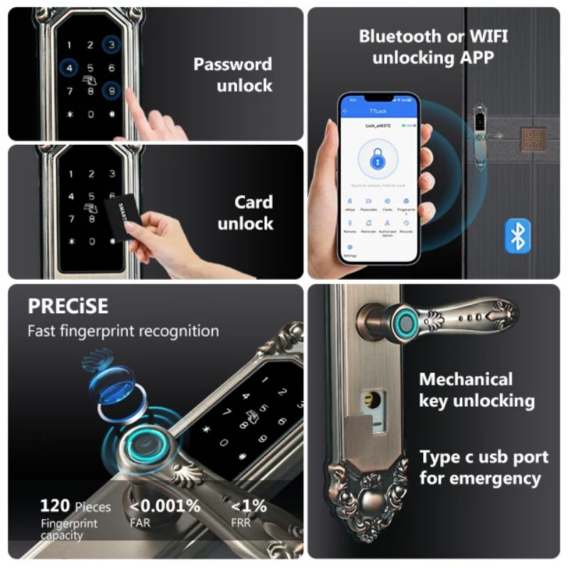 工場OEM安全スマート指紋セキュリティTT Wifiパスワー - Smart Garden Door Lock のレビューと価格