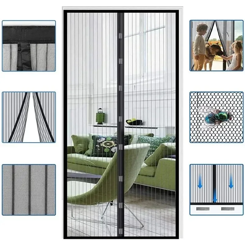 磁気蚊帳ドア窓自動閉鎖カーテン 80/90/100 センチメ - Smart Garden Gate のレビューと価格