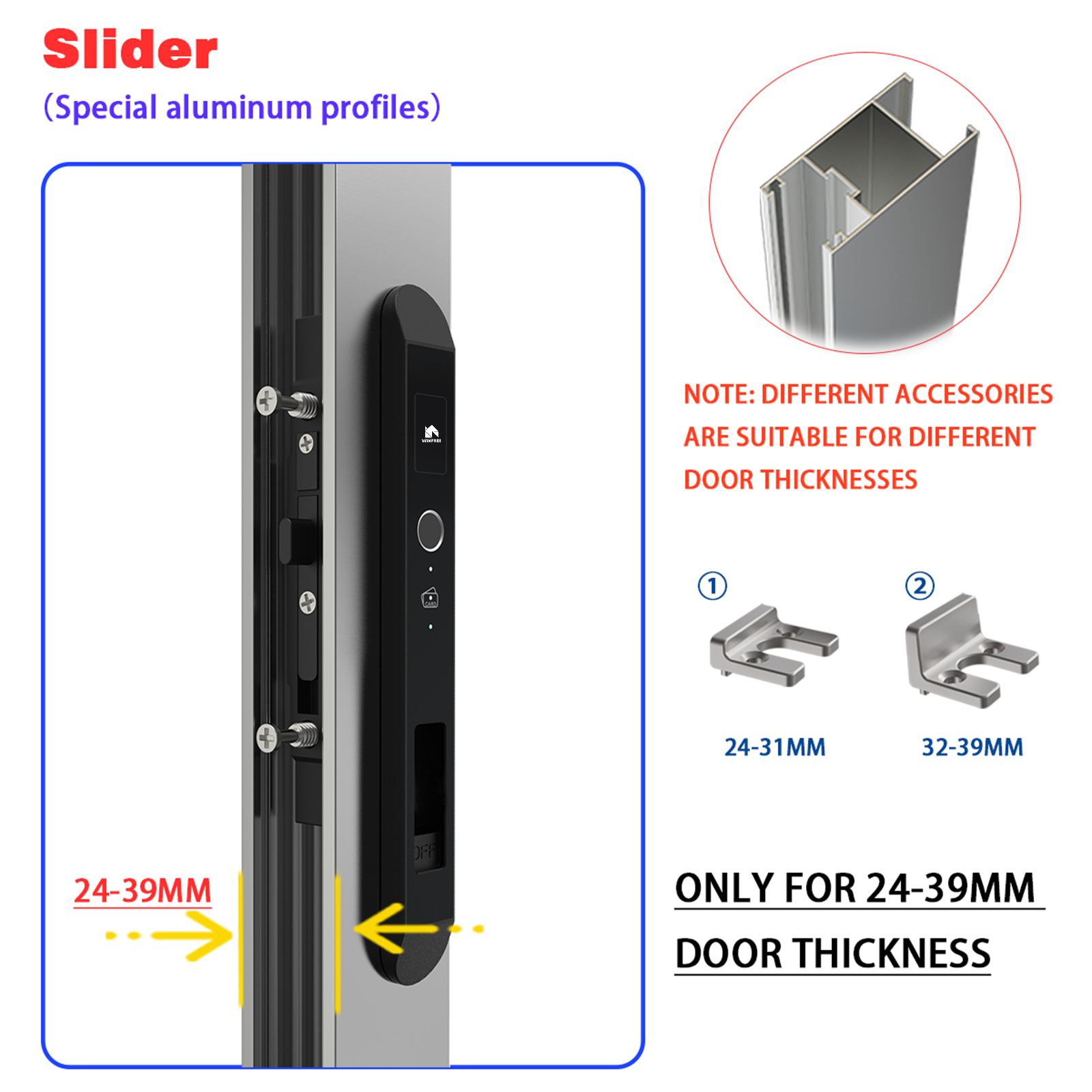 WINFREE スリムフレームドアスマートロック 指紋認証ロ - Smart Garden Door Lock のレビューと価格