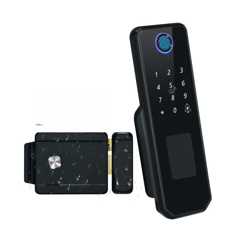 両面指紋認証防水配線不要スマートガーデンロック、屋外耐日性鉄 - Smart Garden Door Lock のレビューと価格