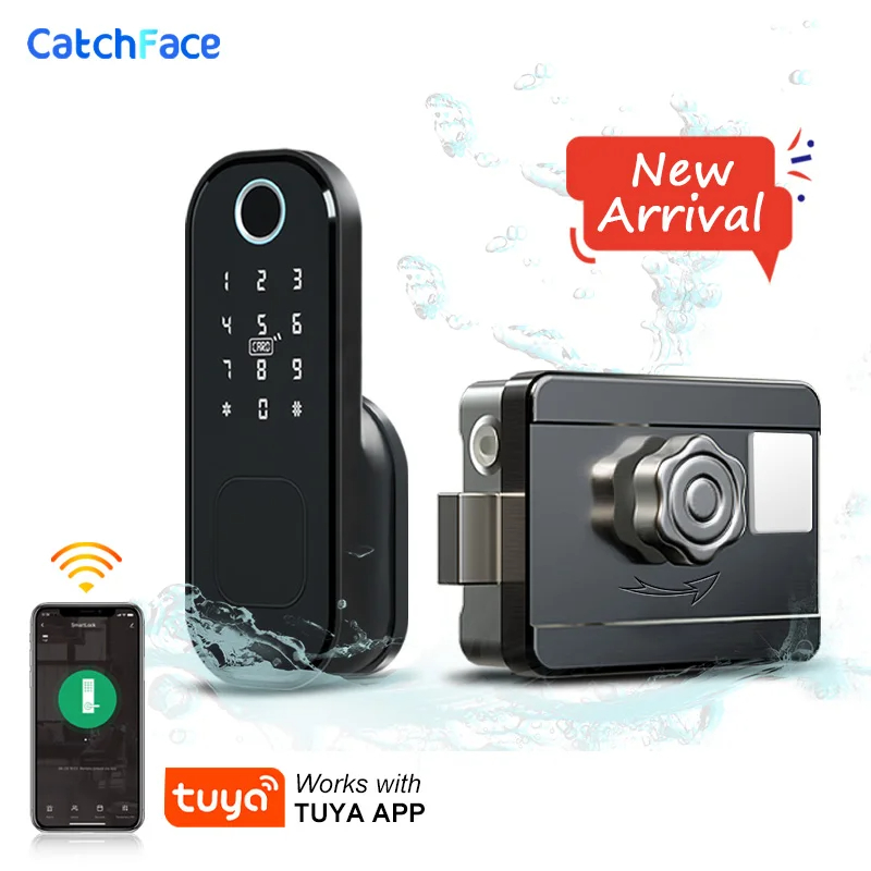 屋外/庭用の防水指紋ロック,Tuyaアプリケーション,wif - Smart Garden Door Lock のレビューと価格