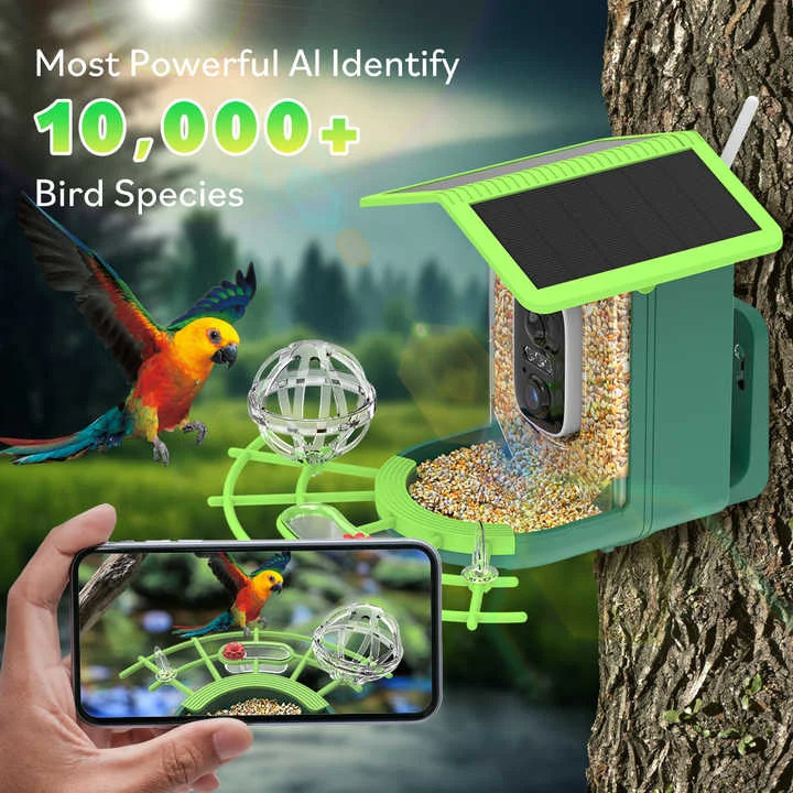 スマートAIバードフィーダー 鳥識別HDカメラ ソーラー式自 - Smart Garden Ai のレビューと価格
