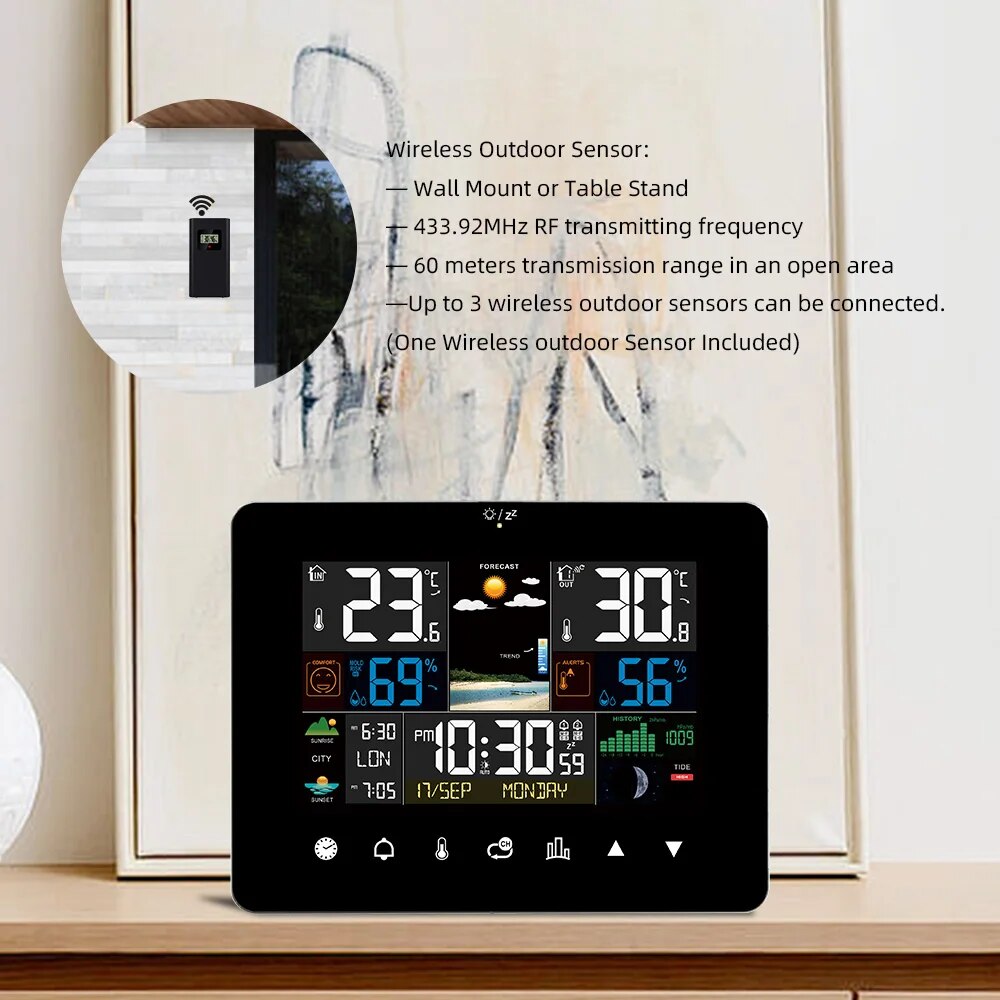 FJ3362G 気象観測所目覚まし時計温度計湿度計タッチスク - Garden Weather Station のレビューと価格