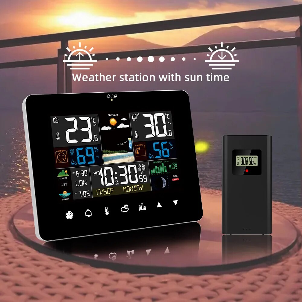 FJ3362G 気象観測所目覚まし時計温度計湿度計タッチスク - Garden Weather Station のレビューと価格