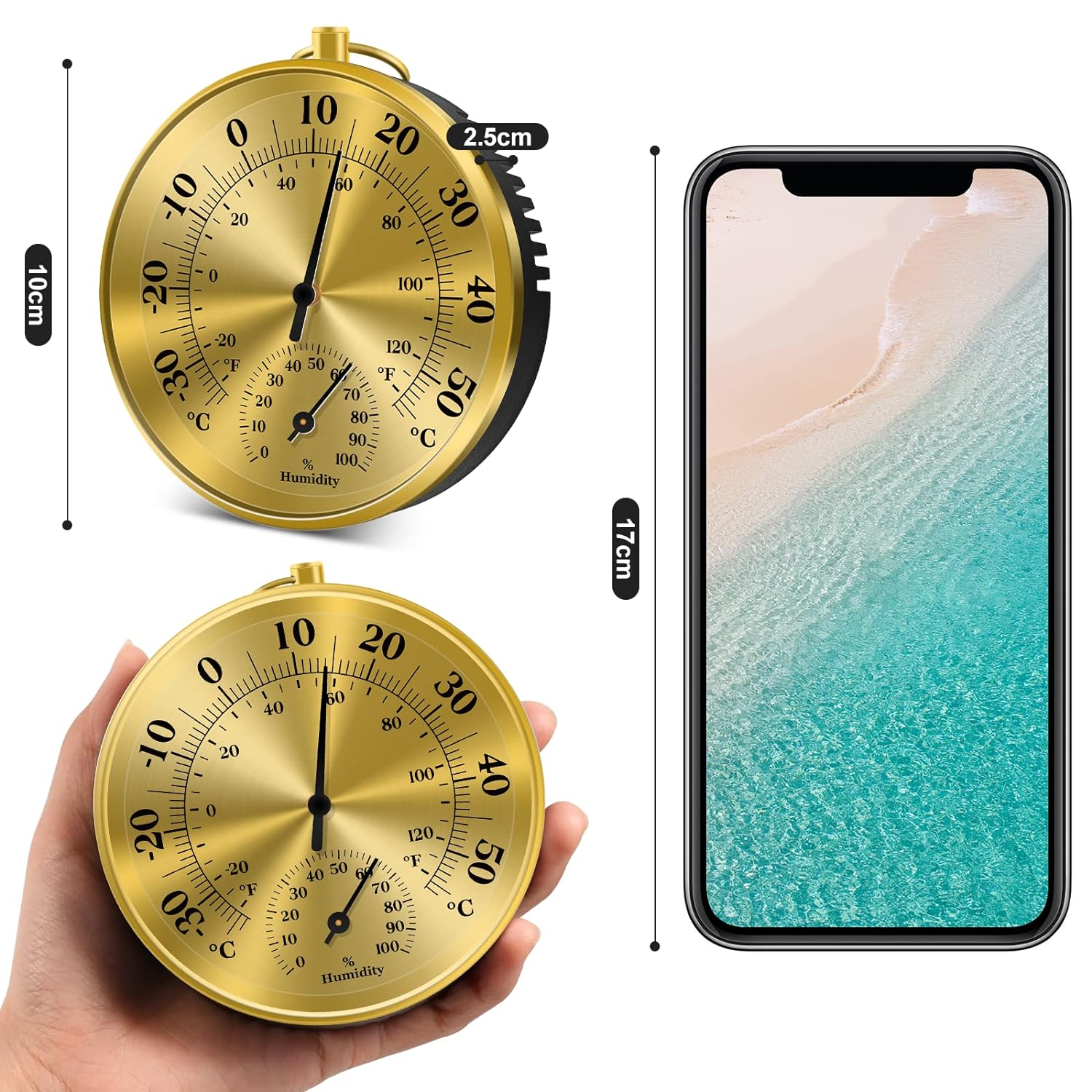 10 センチメートル壁温度計湿度計装飾アナログ温湿度計温度と - Garden Weather Station のレビューと価格