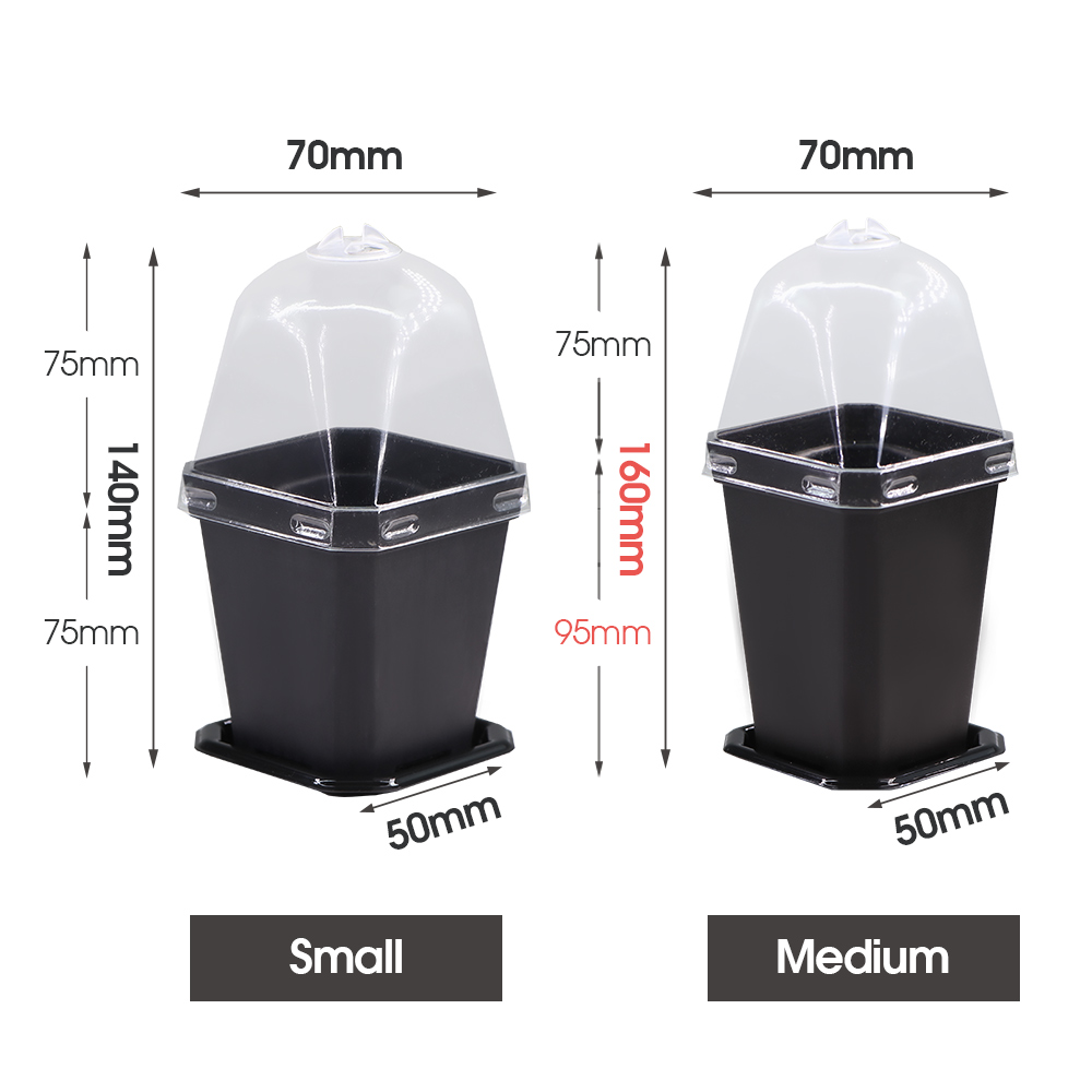 透明湿度ドームカバー付きプランターポット、ガーデン温室、シー - Smart Garden Domes のレビューと価格