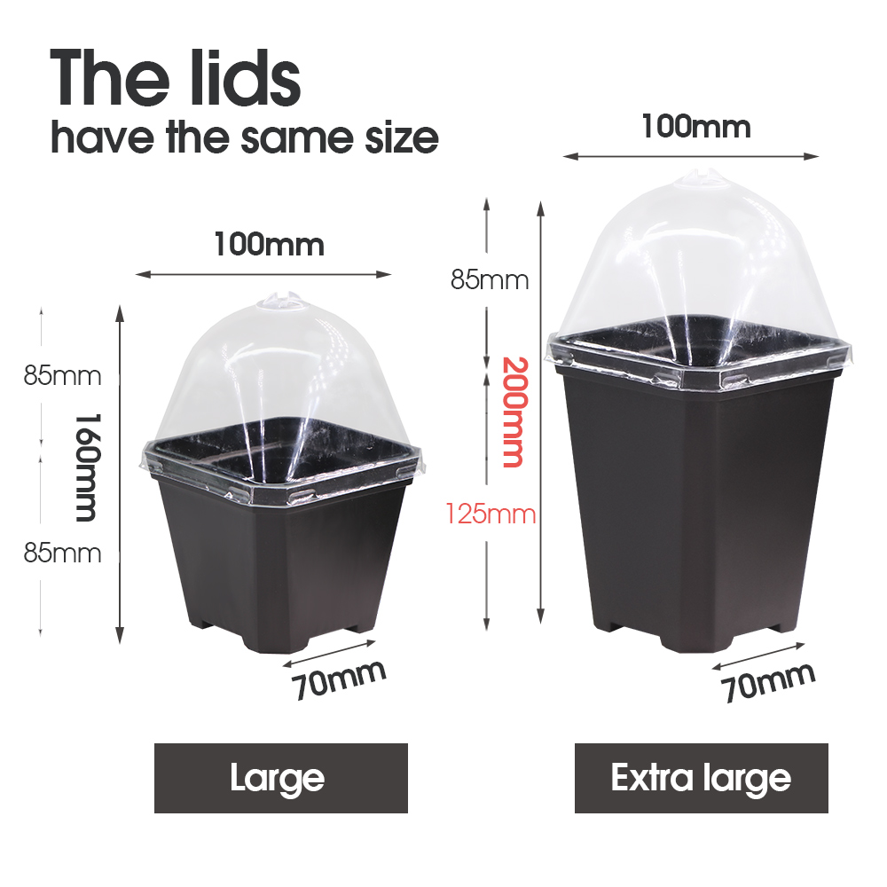 透明湿度ドームカバー付きプランターポット、ガーデン温室、シー - Smart Garden Domes のレビューと価格