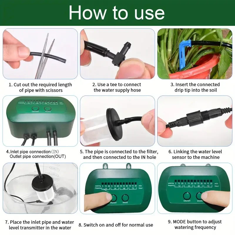ソーラーインテリジェント灌漑キット 6V 2W 内蔵 180 - Smart Garden Watering System のレビューと価格