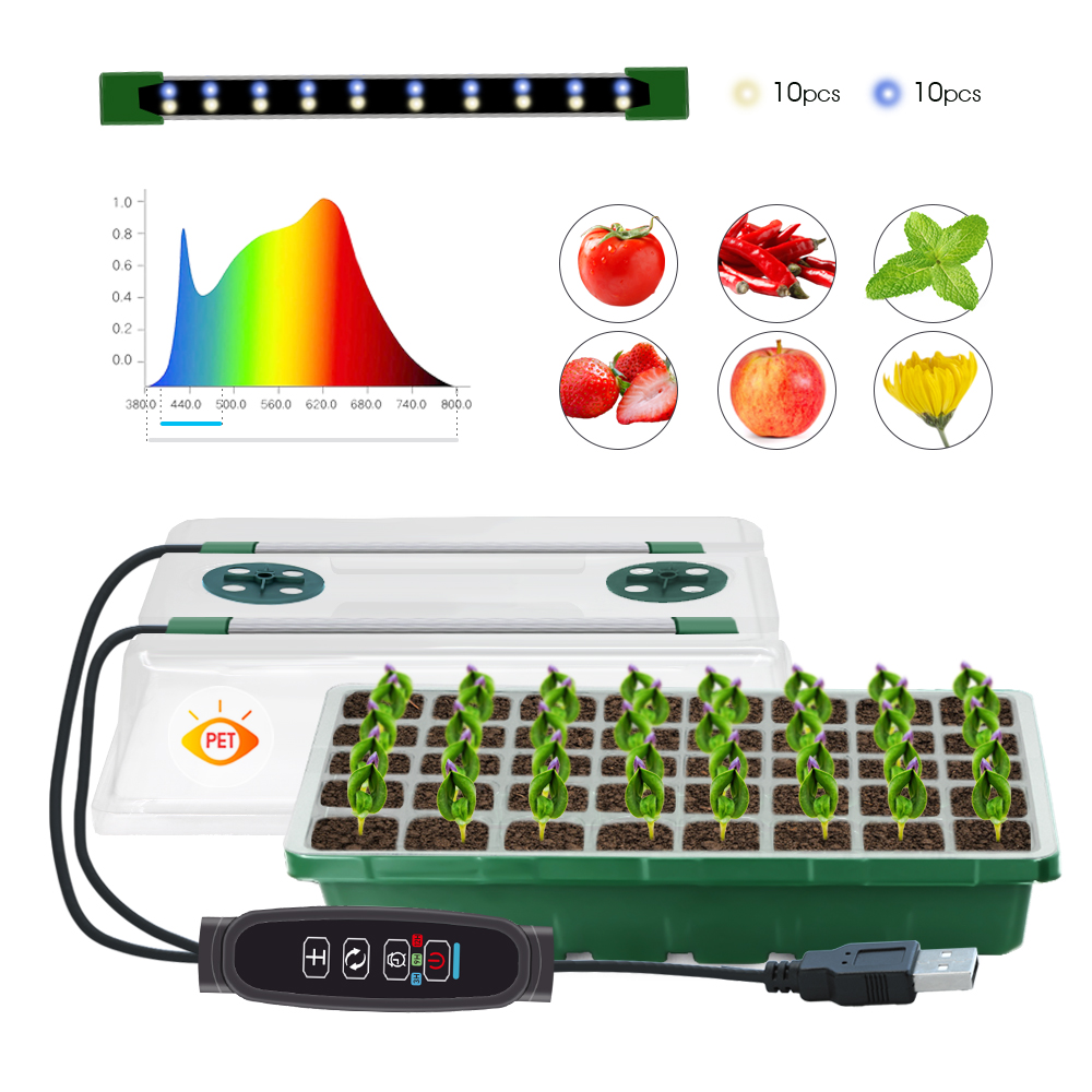 高発芽ボックス付きシードスタータートレイ,40セル,80セル - Smart Garden Domes のレビューと価格