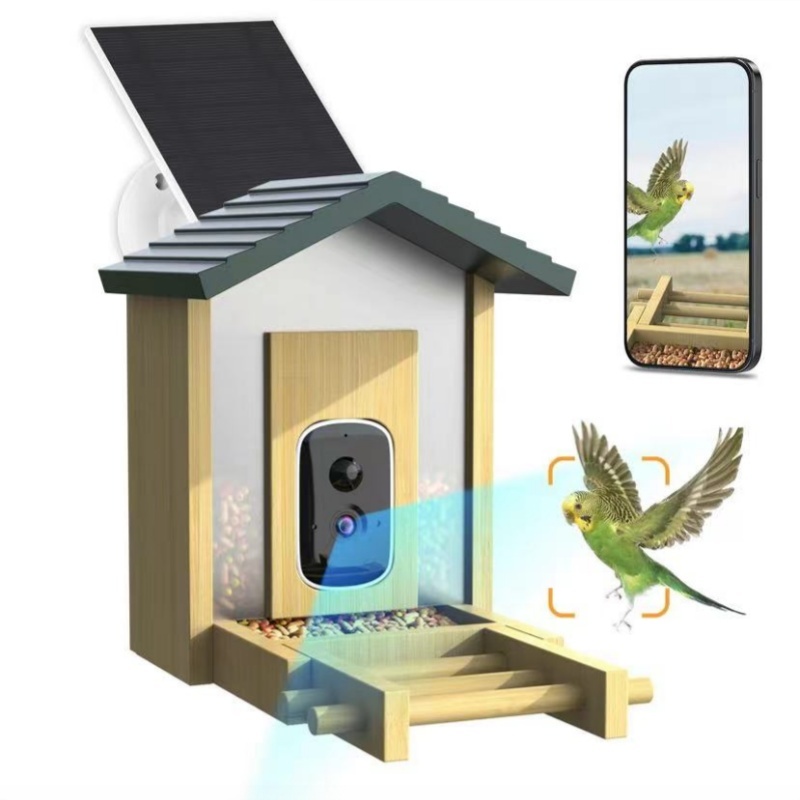 高画素AI認識機能付き木製竹製鳥の餌箱、スマートな屋内外兼用 - Smart Garden Ai のレビューと価格