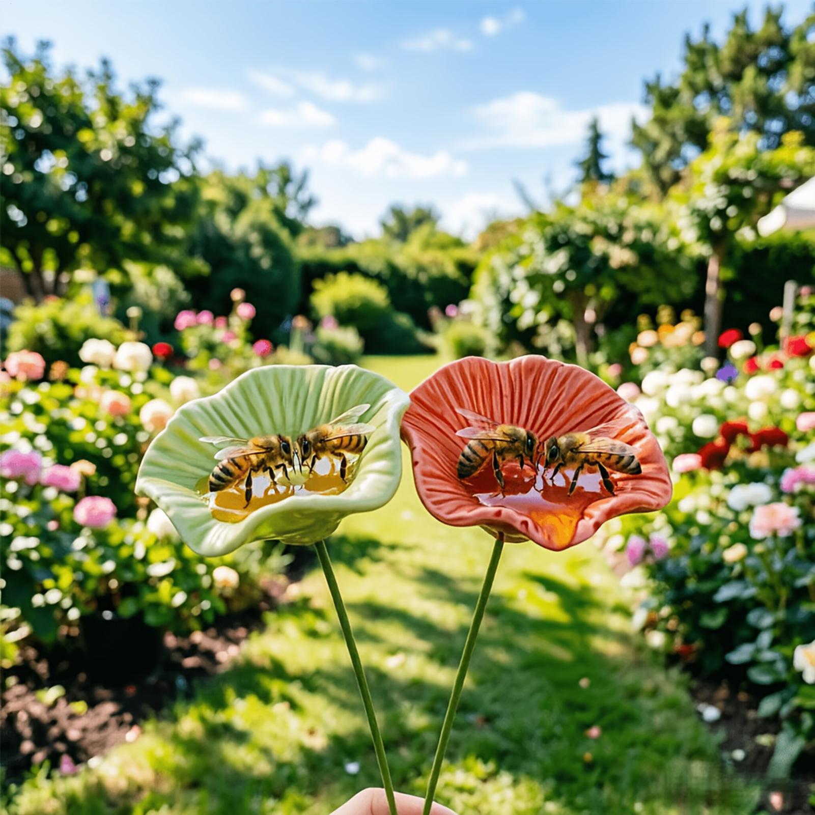 4 個のセラミック蜂給水ボウル手作り昆虫飲料フィーダー耐候性 - Garden Weather Station のレビューと価格