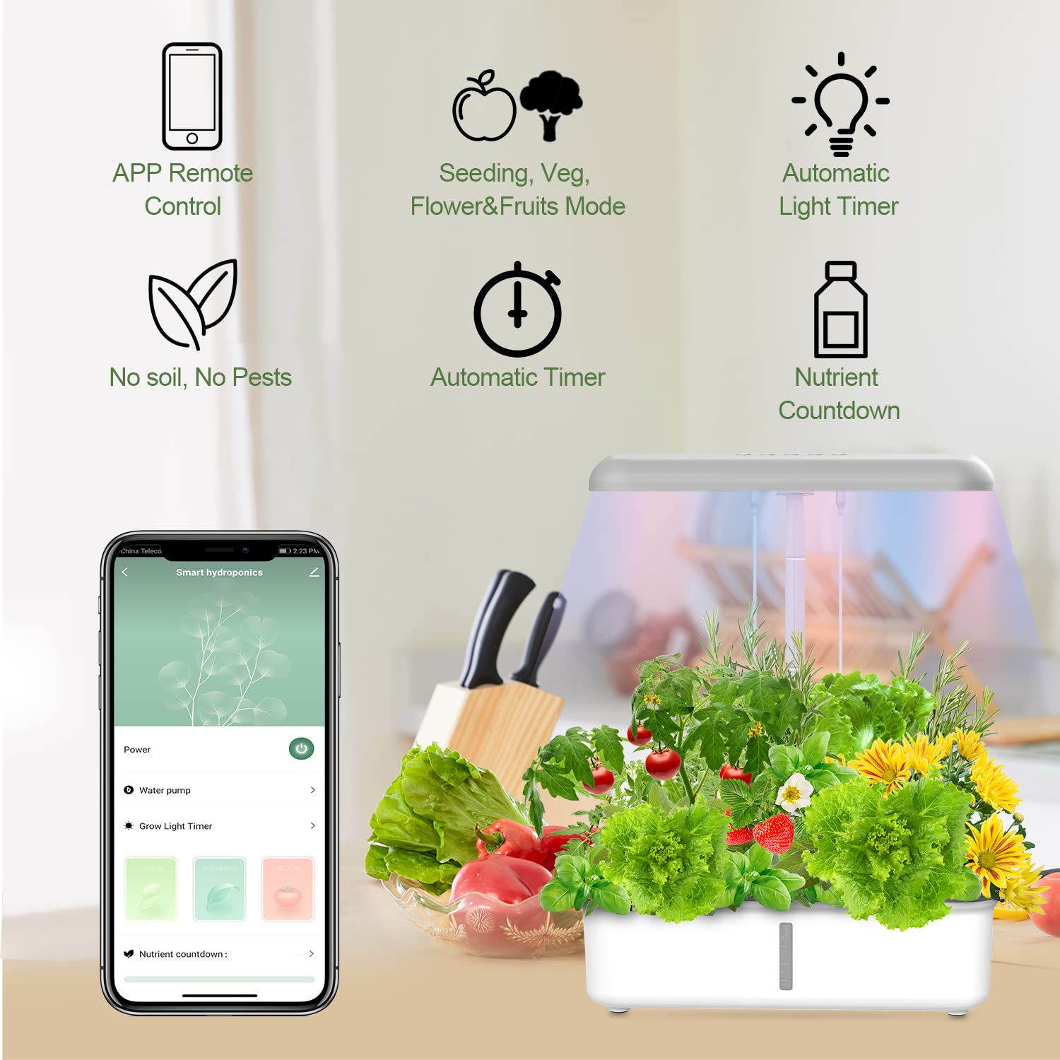 Tuya-水耕栽培システム,wifi,LEDライト,自動ポン - Smart Garden Gate のレビューと価格
